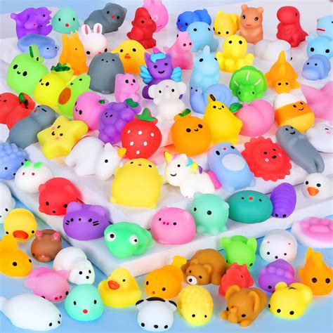 100 Pcs Kawaii Squishies, Mochi Squishy Toys for Kids Party Favors ...