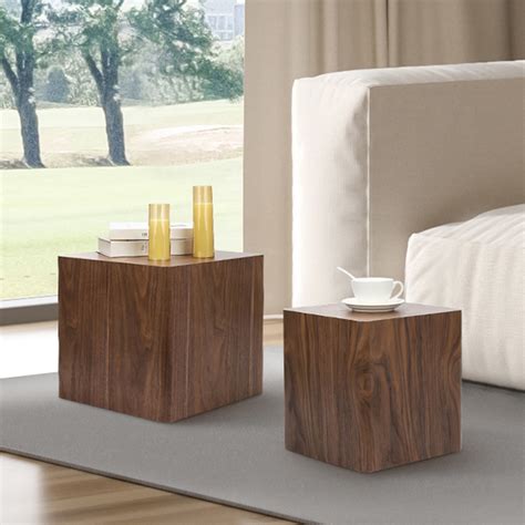 Williamspace Modern Square Coffee Table Set of 2 Nesting Table End Side