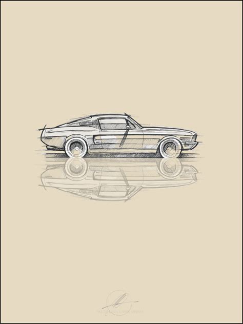 Fastback Side Sketch One Of Colours Carsplashart