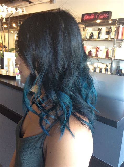 Blue Ombré Balayage Blue Hair Hair Color For Black Hair Brown Hair