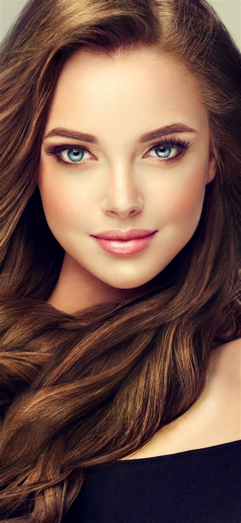 Women Model Brunette Blue Eyes Face Long Hair X Phone Hd Wallpaper