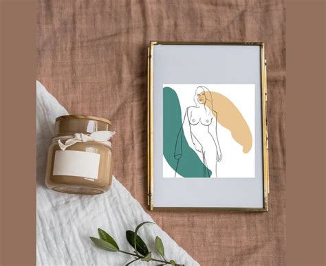 Naked Woman Line Art Print Set