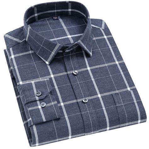 high quality  pure cotton mens flannel plaid shirt long sleeve
