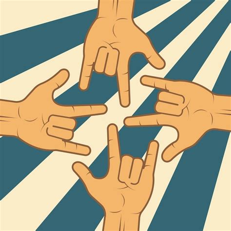 Premium Vector Rock Hand Gesture Vector Background Illustration