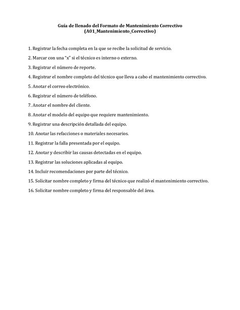 Hoja De Verificación Ejemplo 1