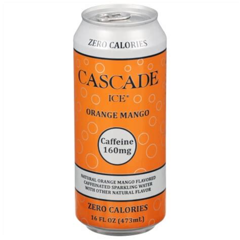 Cascade Ice Caffeinated Orange Mango Flavored Sparkling Water Can 16