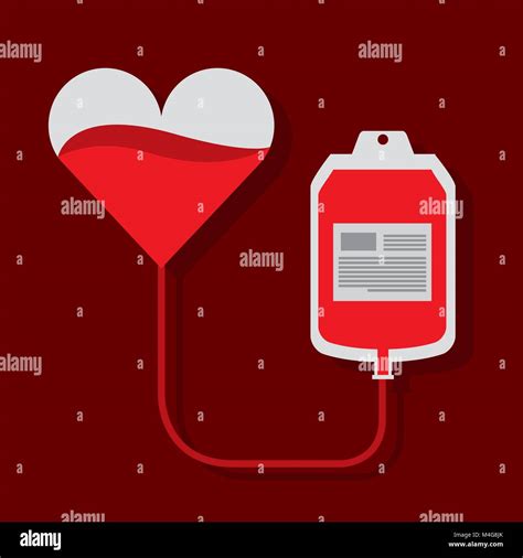 Heart Blood Bag Transfusion Donation Campaign Stock Vector Image Art