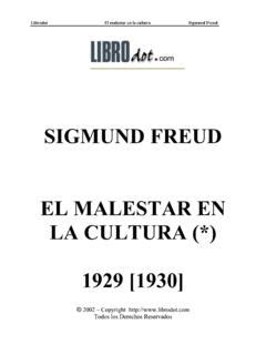 Sigmund Freud El Malestar En La Cultura Sigmund Freud