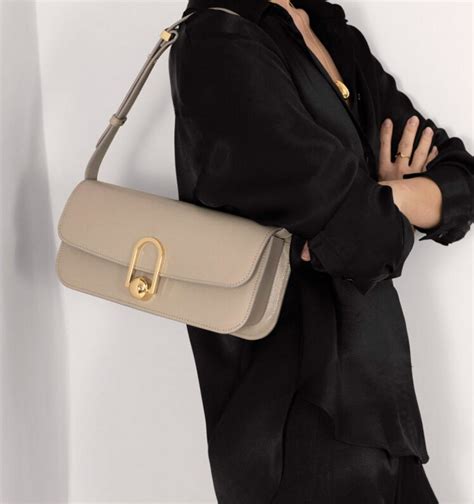 Geanta Baguette Nude Din Piele Naturala