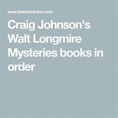 Longmire Mysteries Books In Order