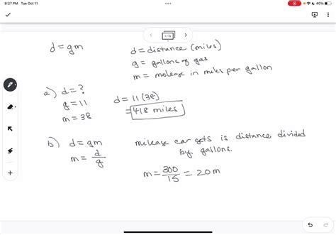 SOLVED: The distance d, in miles, that you can travel without stopping ...