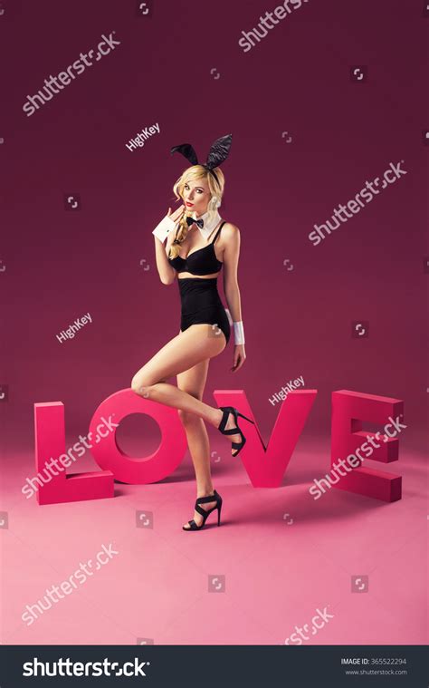 Sexy Fashion Blonde Woman Posing Playboy Stock Photo 365522294 Shutterstock