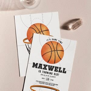 Basketball Birthday Invitation It S Game Time Basketball Etsy