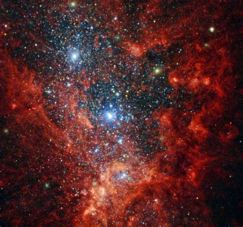 Hubble Captures Starburst Galaxy NGC 1569 S Brilliant Core That Spans