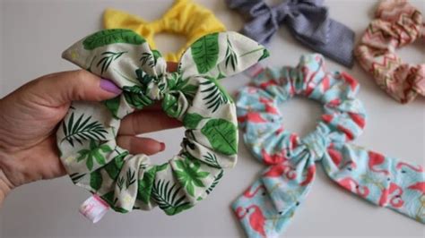 Como Fazer Scrunchie de Cetim Laço Molde Grátis