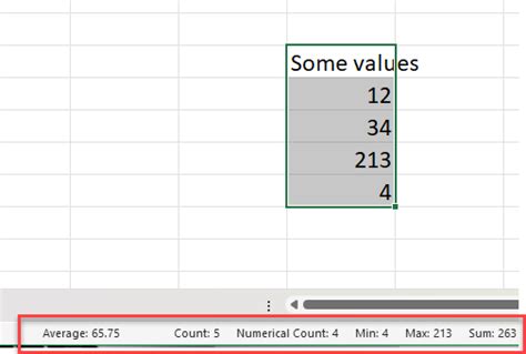 Copy Values From Status Bar In Excel 365 Wmfexcel