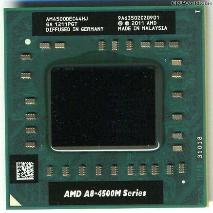 Основные характеристики процессора AMD A8-4500M