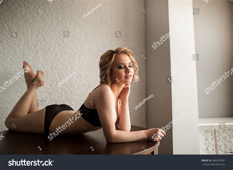 Pretty Woman Sexy Lingerie Lying On Stock Photo 686437981 Shutterstock