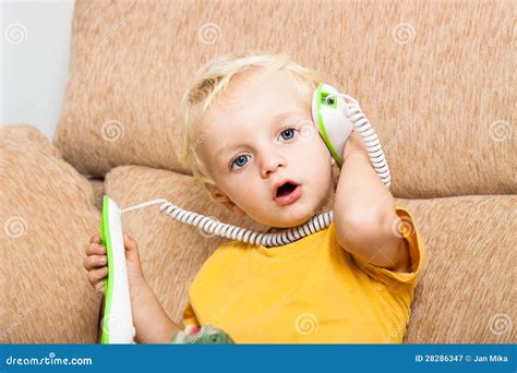 Child Phone Call Stock Image Image Of Little Childhood 28286347