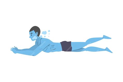 Premium Vector Male Athlete Swimming Under Water Person In Swimwear