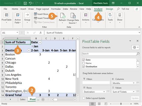 How To Refresh Pivot Table Data In Excel