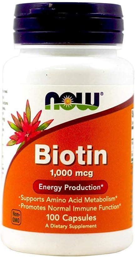 Amazon.com: NOW Foods Biotin 1000 MCG - 100 Capsules : Health & Household