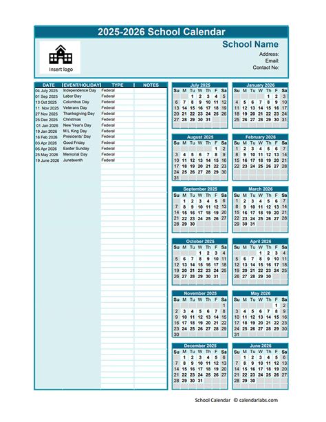 Blank 12 Month School District Calendar 20252026 Planner Pad Amazon
