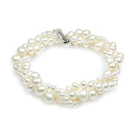 Viona 3 Strand Pearl Bracelet Freshwater Pearls Bridal Pearl