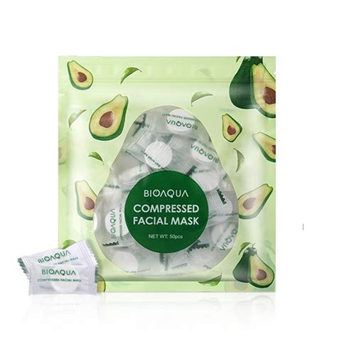 Jual Bioaqua Compressed Facial Mask Avocado Green 50pcs - HBHoz