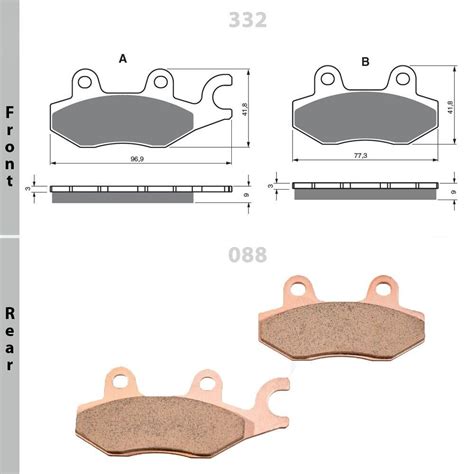 GOLDfren Brake Pads Sintered Front Rear 332ad 088s3 For Sale Online