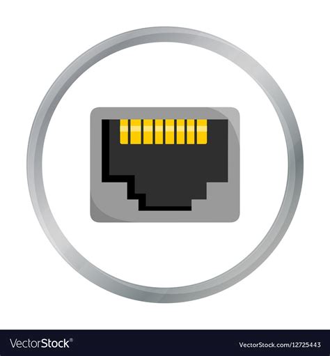 Lan Port Icon In Cartoon Style Isolated On White Vector Image