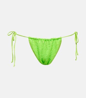 Sequin Embellished Bikini Bottoms In Green Norma Kamali Mytheresa