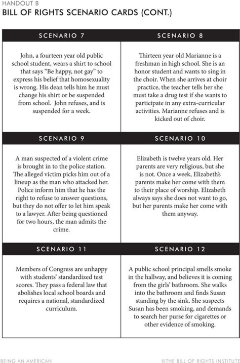 Bill Of Rights Scenarios Worksheet Answer Key — db-excel.com