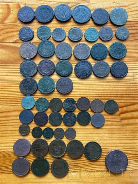 55 монет російської імперії, царська мідь, ріа, риа ри, денежка, 1, 2 ...