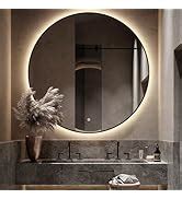 Amazon Niccy Led Backlit Round Mirror For Bathroom Black