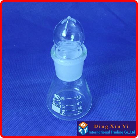 Купить 50 мл коническая колба, с земли в стеклянной пробкой boro 3.3 ...