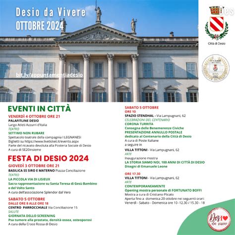 desio da vivere eventi  ottobre  comune  desio