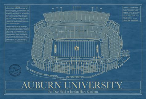 Auburn University Jordan Hare Stadium Blueprint Company