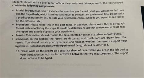 Solved LAB ACTIVITY 4: TEMPERATURE AND DIFFUSION RATE The | Chegg.com