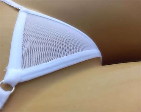 White Sheer Tulle Micro Thong Strappy See Through Lingerie Handmade Minimalist Sexy Panties