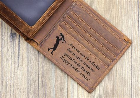 Custom Fathers Day Wallet Personalized Wallet Fathers Etsy