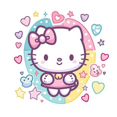 16h Desenho de desenho animado de Hello Kitty em um fundo branco ...