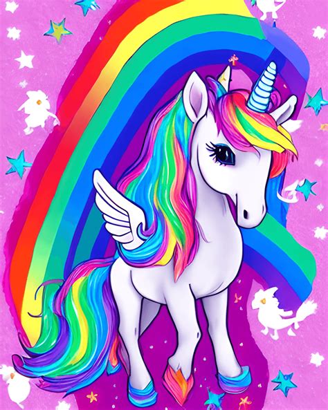 Beautiful Rainbow Unicorn · Creative Fabrica