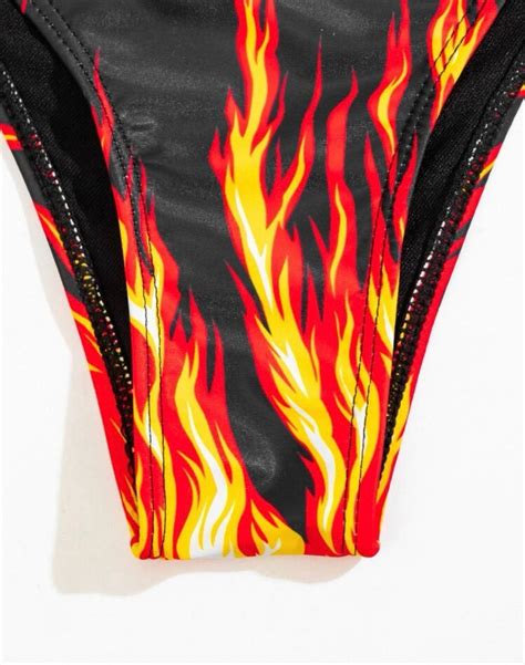 Fire Print Sexy Bikini Summer Swimsuit Set Beach Shorts And One Peice Pick Of Your Choice Etsy