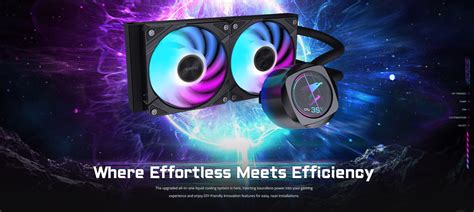 AORUS WATERFORCE X II 240 WITH LCD DISPLAY ARGB 240MM 2 FANS AIO COOLER ...