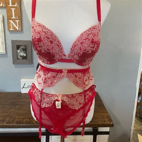 Victoria S Secret Intimates Sleepwear Victoria Secret Lingerie Set Garter Belt Poshmark