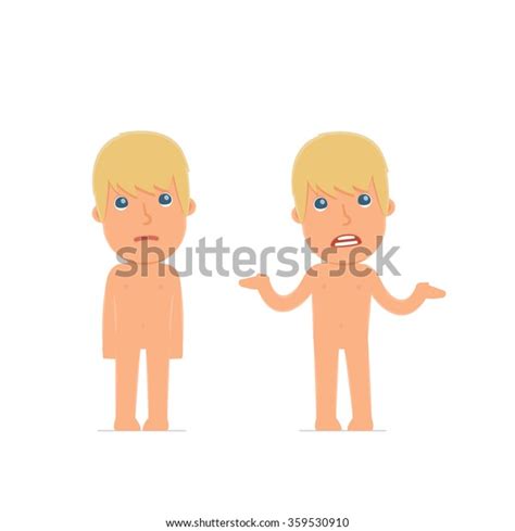 Confused Character Naked Man Embarrassment Does Stock Vector Royalty Free Shutterstock