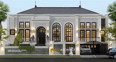 rumah klasik american modern  lantai   semibasemen jasa arsitek