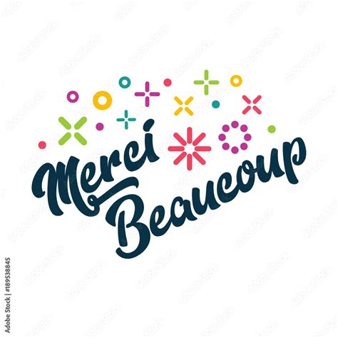 Merci Beaucoup French Thank You Greeting Card Stock Vector Adobe Stock