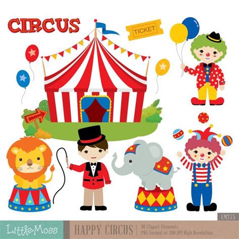 Circus Digital Clipart Circus Clipart Carnival by LittleMoss Preschool